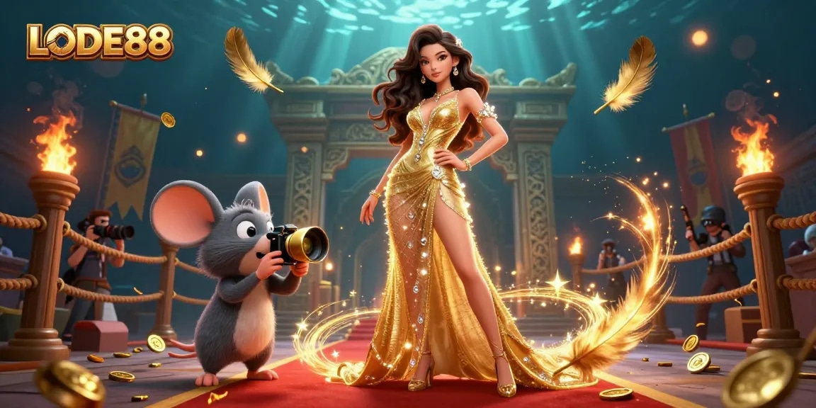 Engage with LODE88 for thrilling online gaming, featuring glamorous characters and rich casino elements.