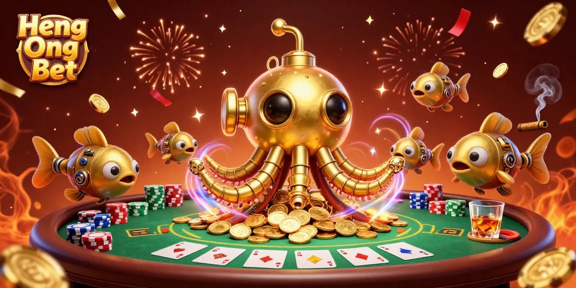 Experience thrilling gameplay at Heng Ong Bet with our vibrant casino scene featuring energetic gaming elements.