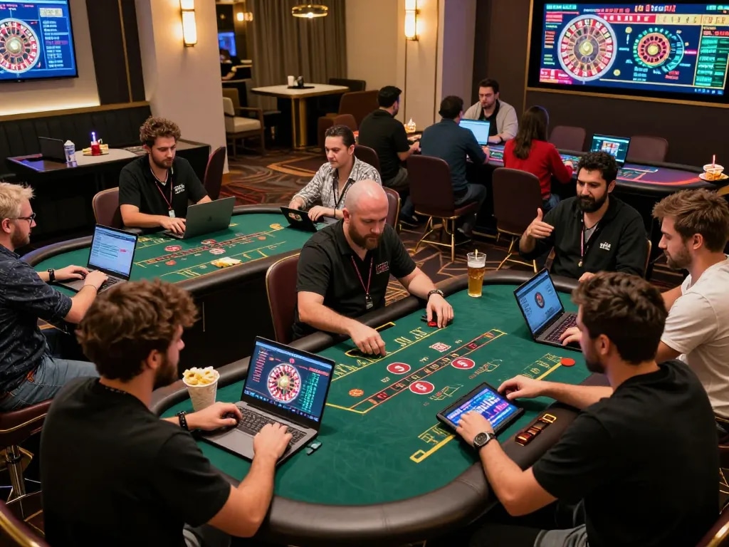 Players engaged in live casino games at cm 88, showcasing excitement in online gambling.