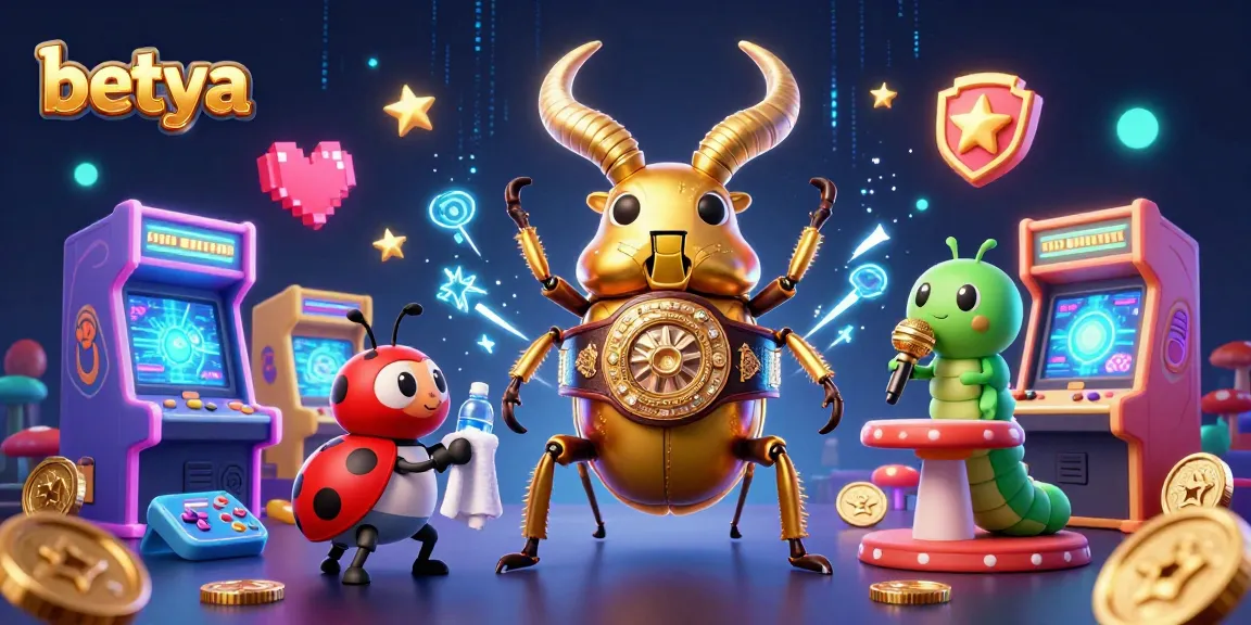 Engage with betya's gaming universe featuring a powerful stag beetle in a boxing match.