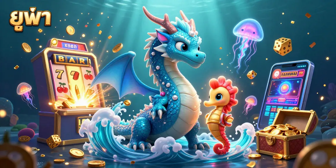 Engage in thrilling gameplay at ยูฟ่า, featuring a vibrant casino scene with magical creatures and jackpot excitement.