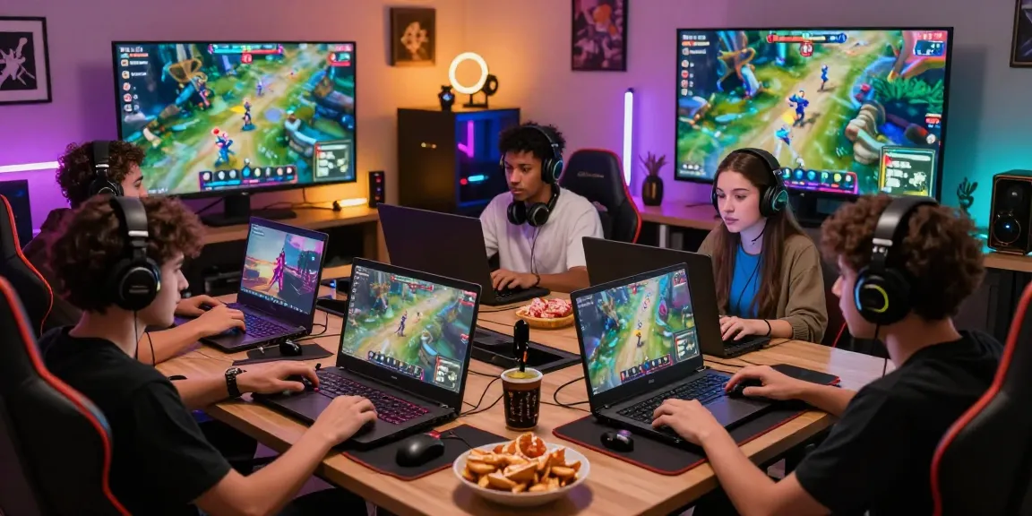 Diverse players enjoying online gaming together with game graphics visible, highlighting the community aspect of gamebaidoithuong is.