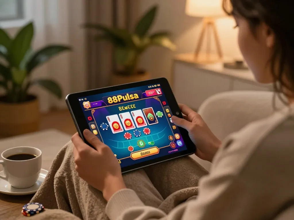 Terlibat dalam permainan kasino online dengan 88Pulsa di setup tablet yang nyaman.