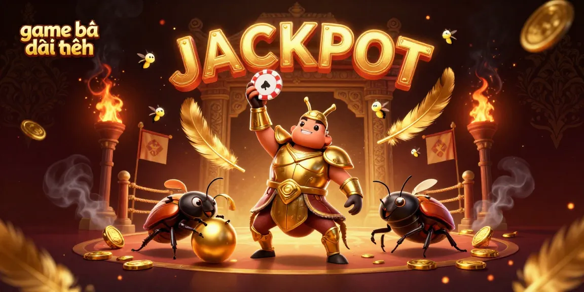 Win big with game bài đổi thưởng as a victorious beetle lifts a poker chip in celebration.