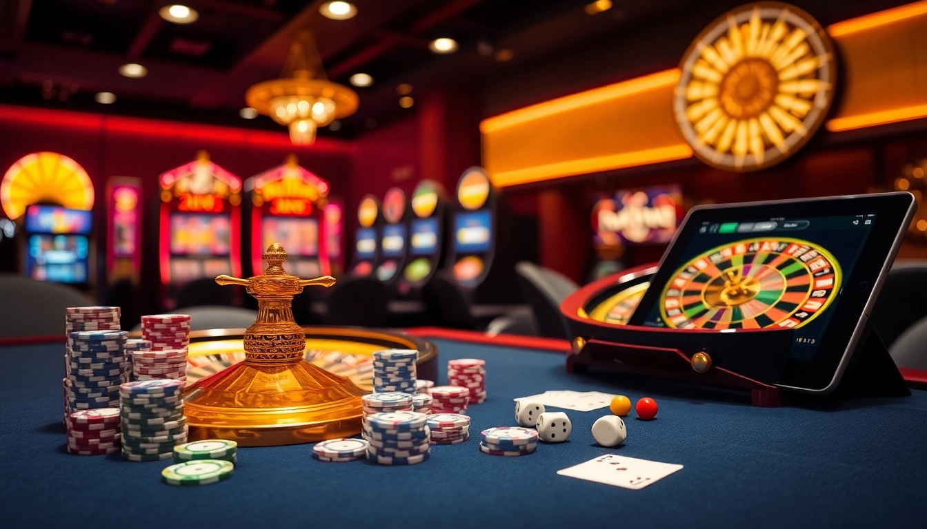 Experience the thrill of MK 8 with vibrant poker tables and dynamic slot machines in a luxurious casino.