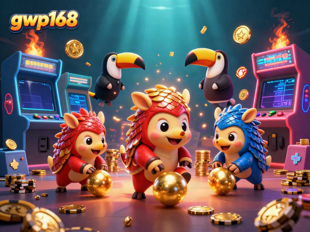 Rival pangolins bermain di gwp168, menggulirkan bola emas dan mengguncang chip poker.