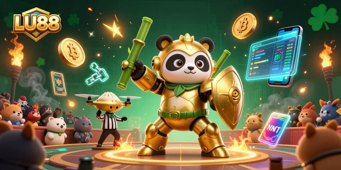 Experience winning strategies at LU88 with vibrant 3D casino action featuring crypto elements and dynamic characters.