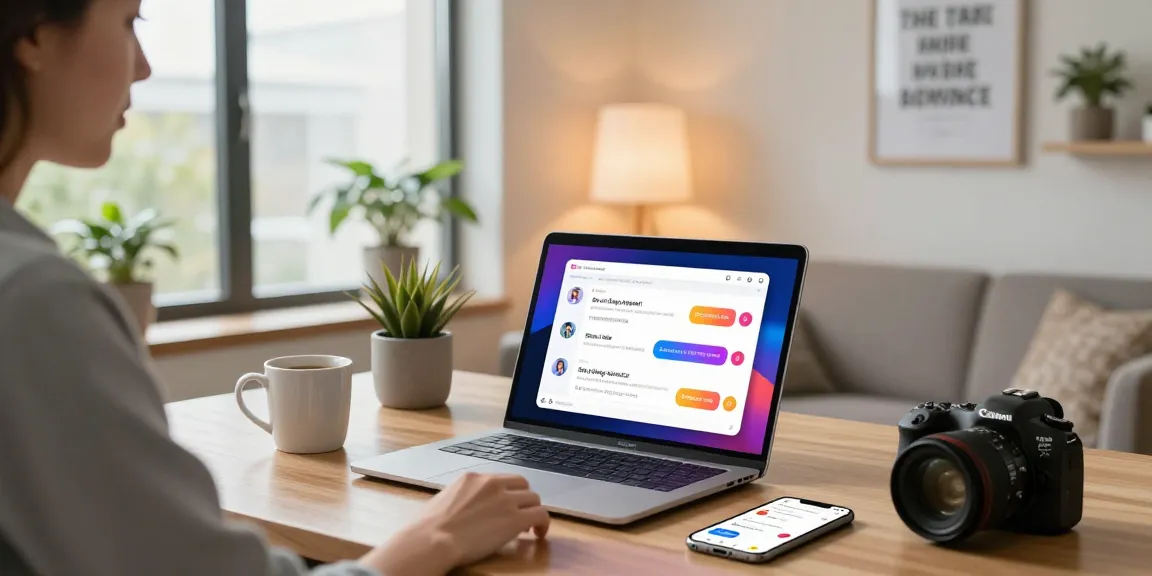 Interactive session with spicy chat ai displayed on a laptop in a cozy home office setting.