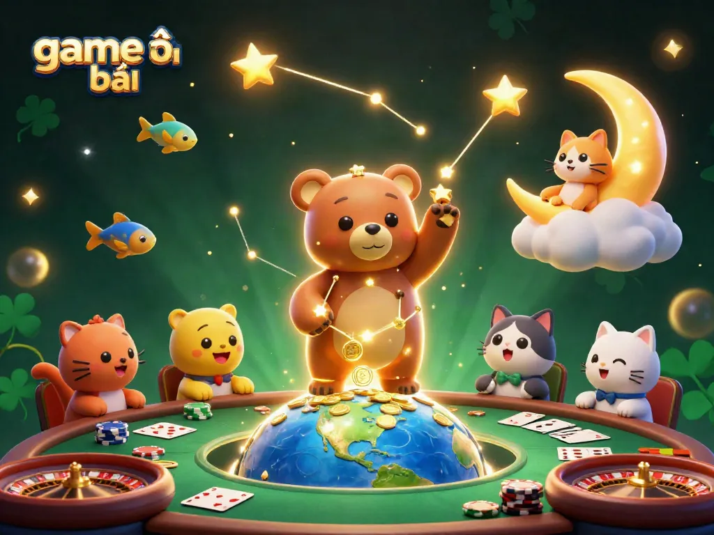 Engage in thrilling game bài adventures with vibrant characters and casino elements.