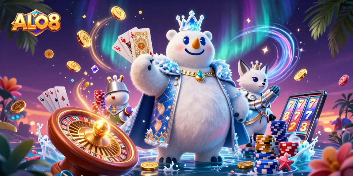 Experience exciting wins with ALO8 in a captivating 3D casino scene filled with action.