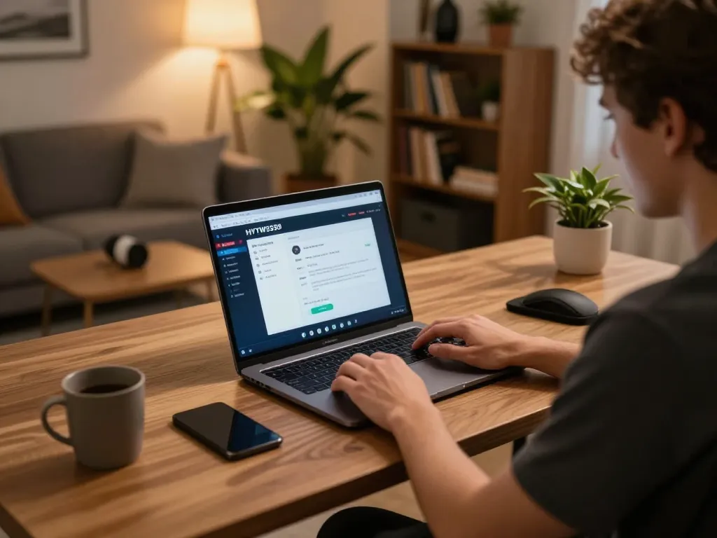 Player engaging with the HYTW3339 online casino platform on a laptop, showcasing strategic gameplay.