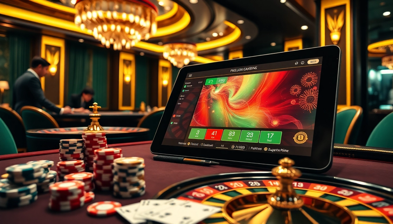 Players enjoying the seamless bk8thai ทางเข้า experience at an upscale casino.