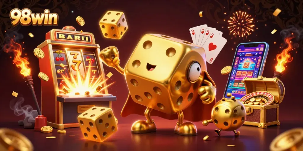Engage with the excitement of 98win gaming, where golden dice and jackpots light up the scene.