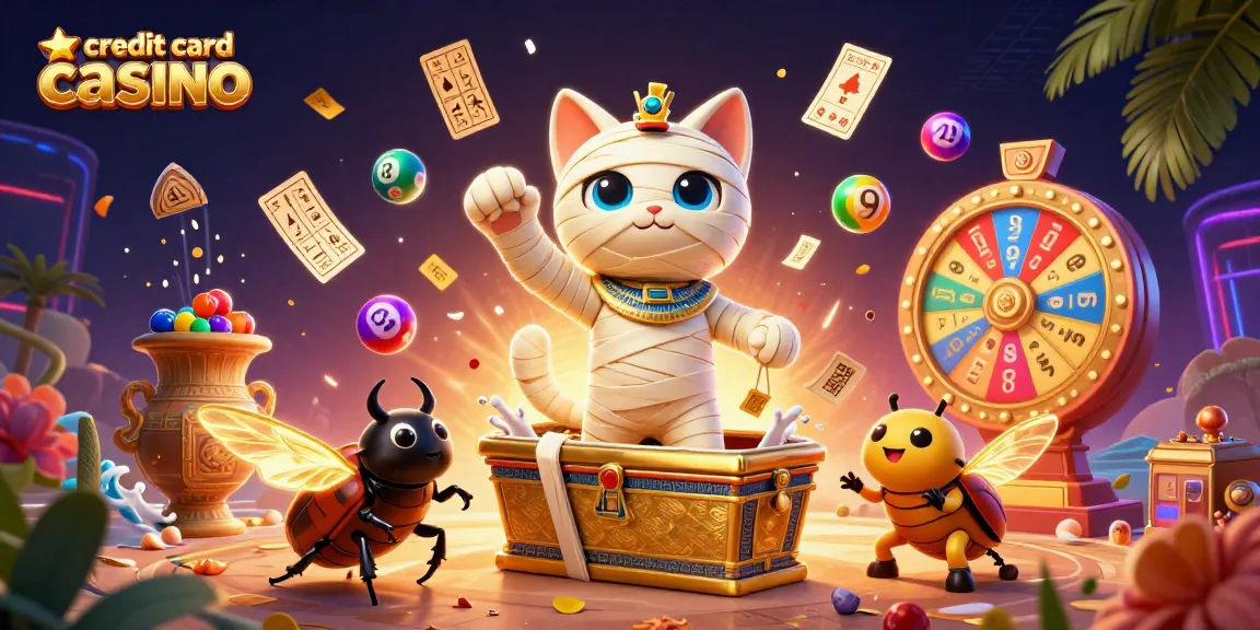 Experience the excitement of credit card casino gaming with vibrant 3D elements.