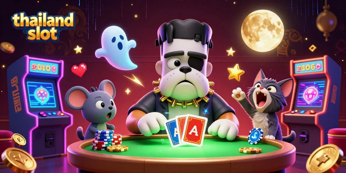 Experience thrilling action at thailand slot with 3D characters and gaming elements in a vibrant casino scene.