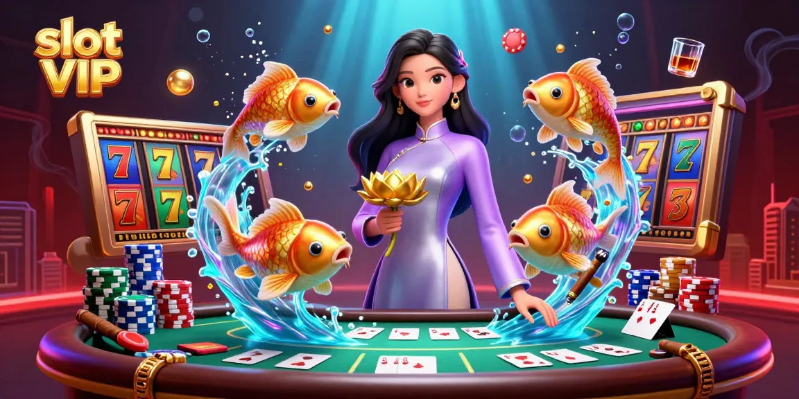 Experience slot VIP with this dynamic 3D illustration showcasing immersive casino elements and characters.