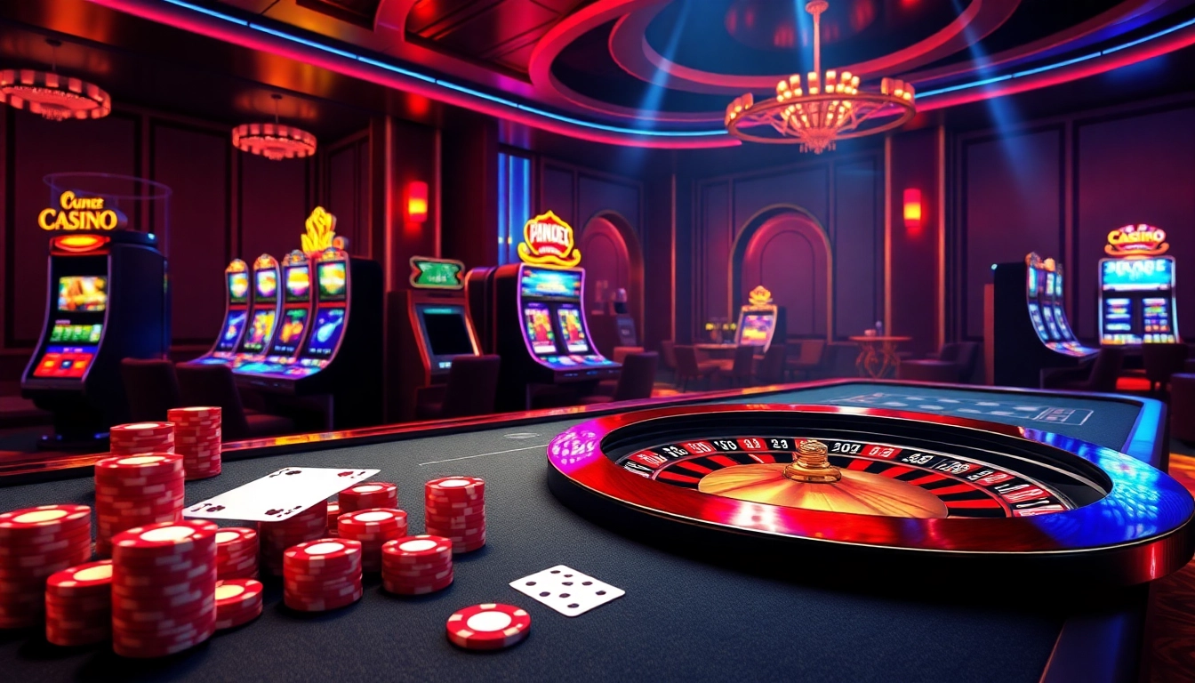 Experience thrilling gaming at https://nk88.boo/ with vibrant online casino elements including cards and roulette.