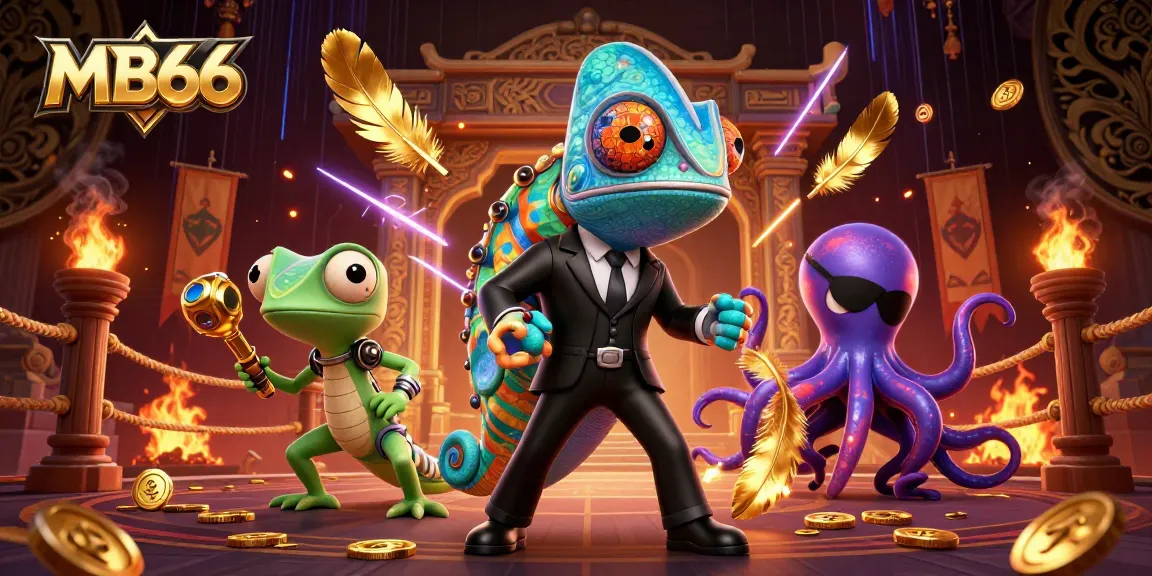 Engage with MB66's thrilling casino atmosphere featuring vibrant characters and dynamic gambling elements.