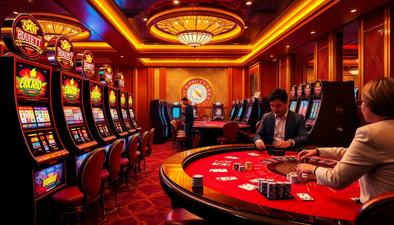 Play dynamic slot gacor games with luxury casino ambiance, striking machines, and lively tables.