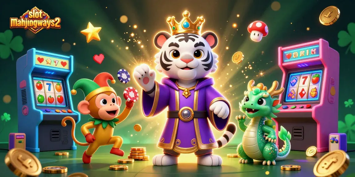 Spin the reels of slot-mahjongways2 in a vivid 3D casino scene with magical creatures.