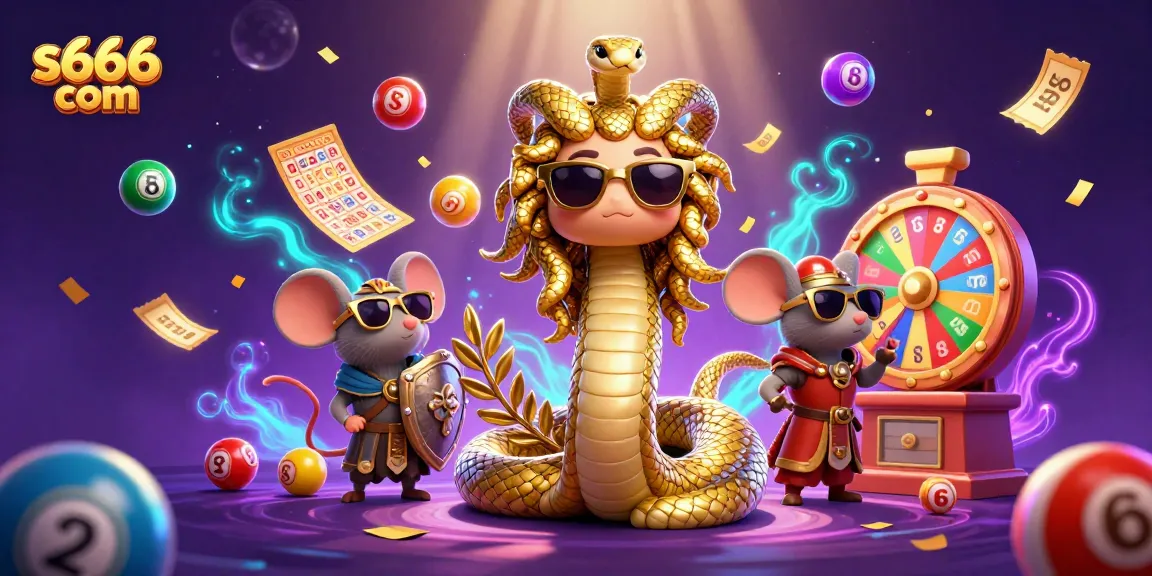 Try your luck with s666 com’s exciting lottery and gaming experience, featuring a vibrant Medusa and warrior.
