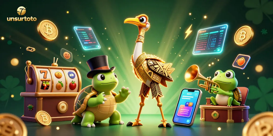 Experience thrilling gameplay with unsurtoto as colorful characters celebrate at a lively casino bar.