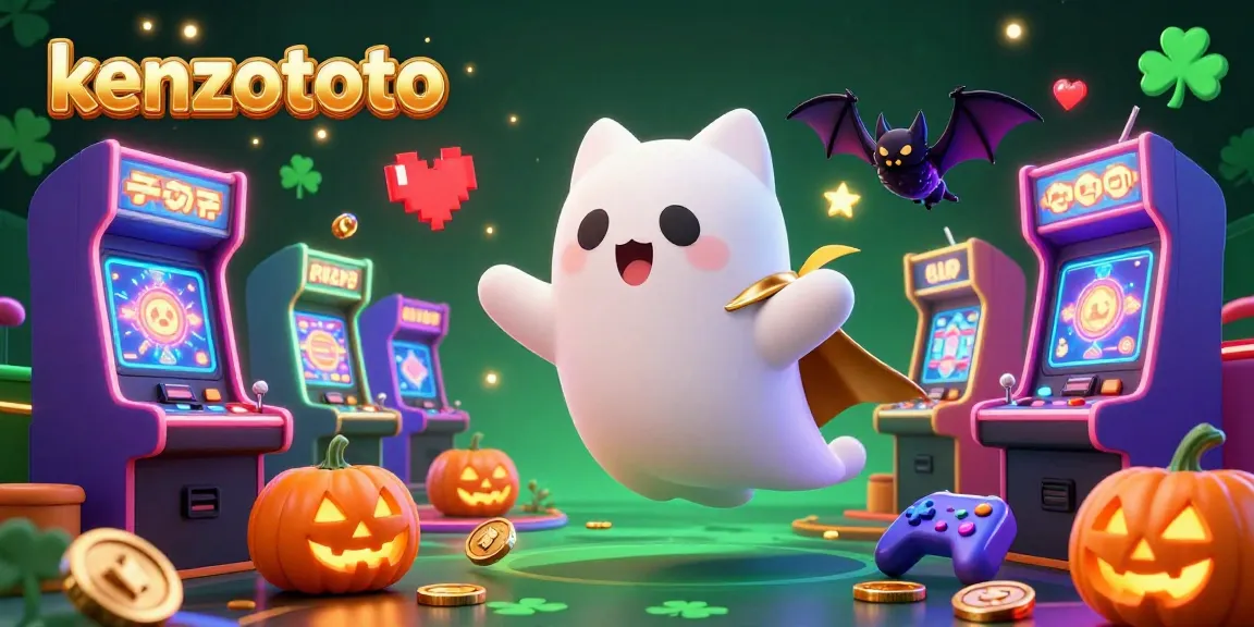 Kenzototo brings excitement to gamblers with vibrant ghost cat and jackpot elements amid a haunted casino theme.