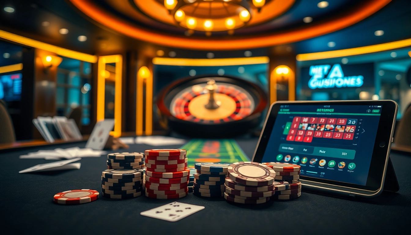 Engage in thrilling gameplay at nhà cái Man88 with luxurious poker chips and vibrant casino tables.