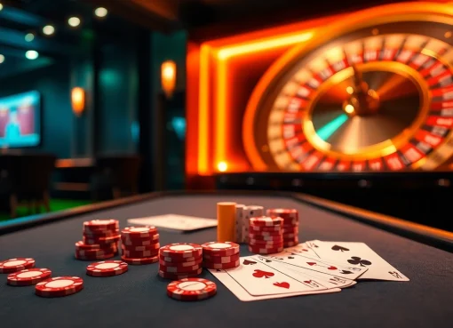 Experience thrilling wins at KK55.com with a vibrant casino poker setup showcasing chips and cards.