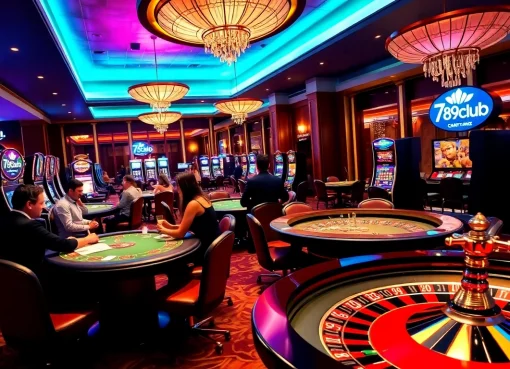 Dynamic casino scene featuring 789club with bets placed and players engaged.