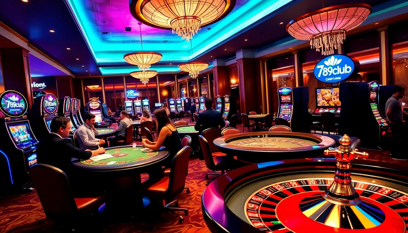 Dynamic casino scene featuring 789club with bets placed and players engaged.
