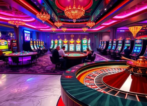 Experience thrilling gambling at FLY88 casino tables with vibrant players and roulette excitement.