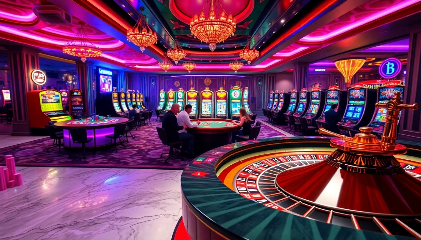 Experience thrilling gambling at FLY88 casino tables with vibrant players and roulette excitement.