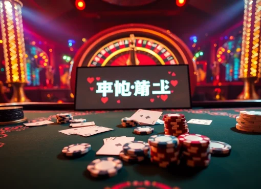 הצטרפו לפעולה מרגשת של רמי אונליין על שולחן קזינו יוקרתי מלא בצ'יפים וקלפים.