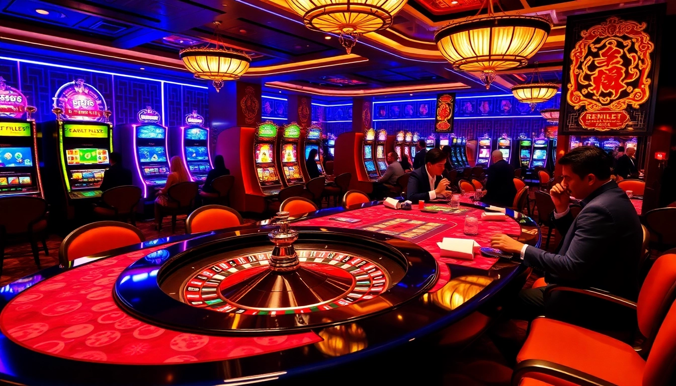 Players celebrating their win at the casino with result china displayed on the roulette table.