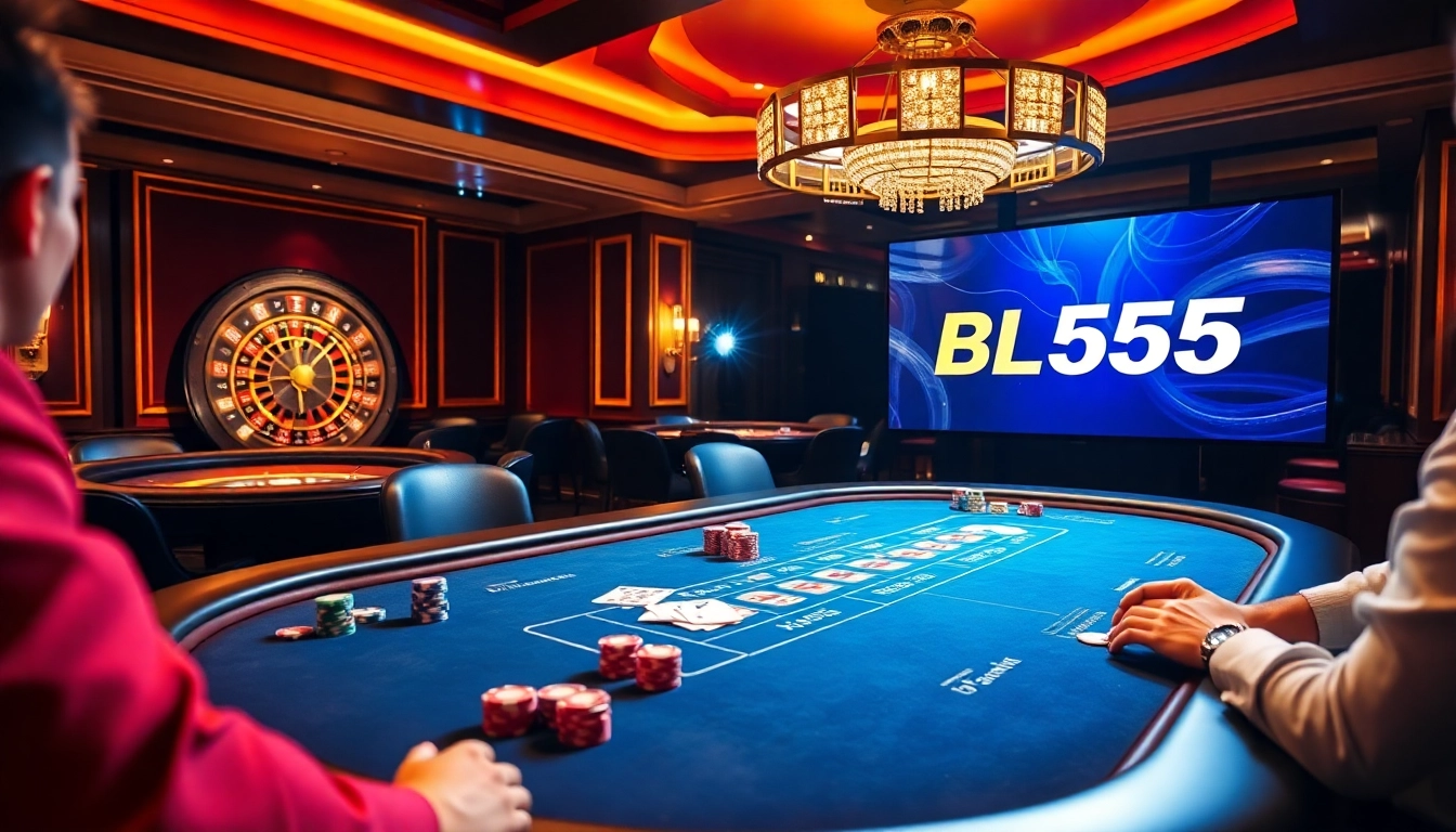 Experience thrilling gameplay at Nhà cái BL555 with engaging card games and vibrant casino atmosphere.