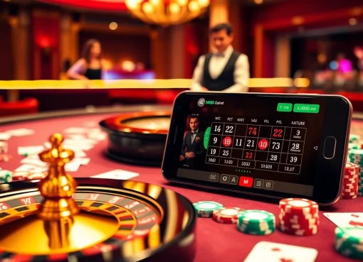 Engaging MM88 online gaming experience with roulette and poker elements in a vibrant casino.