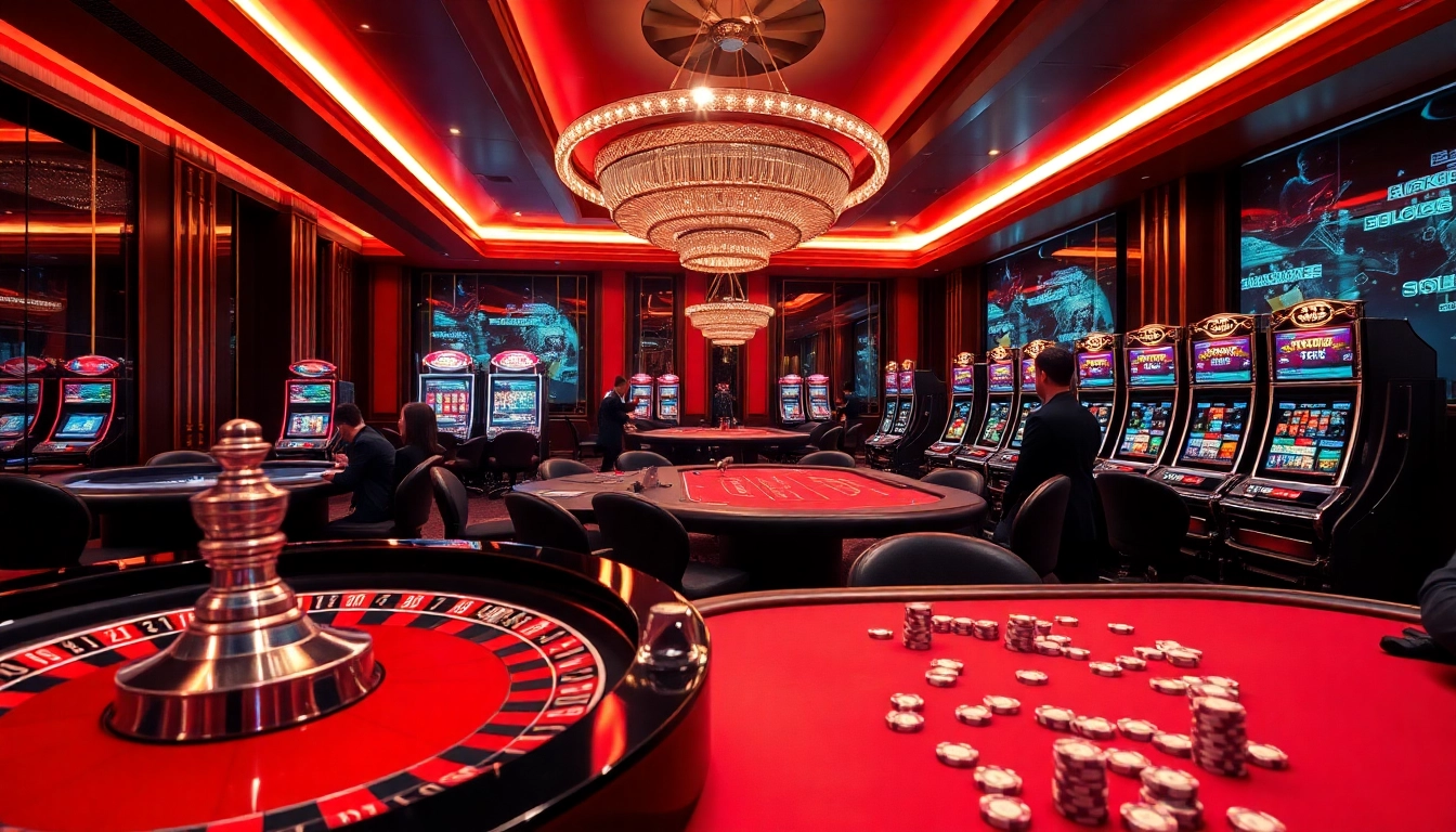 Exciting action at nhà cái Man88 featuring players at poker and roulette tables.