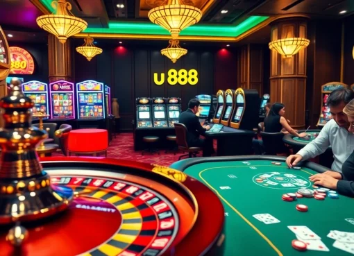 Experience the thrill of u 888 online casino with vibrant slot machines and engaging poker tables in action.