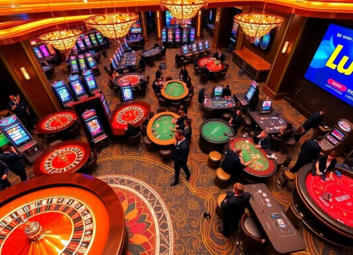Experience the excitement of gambling at lu88 with vibrant casino tables and joyful players.