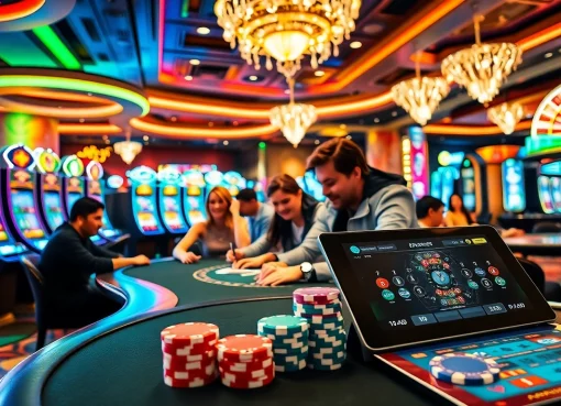 Play exciting games at phwin with vibrant casino visuals and players enjoying the thrill.