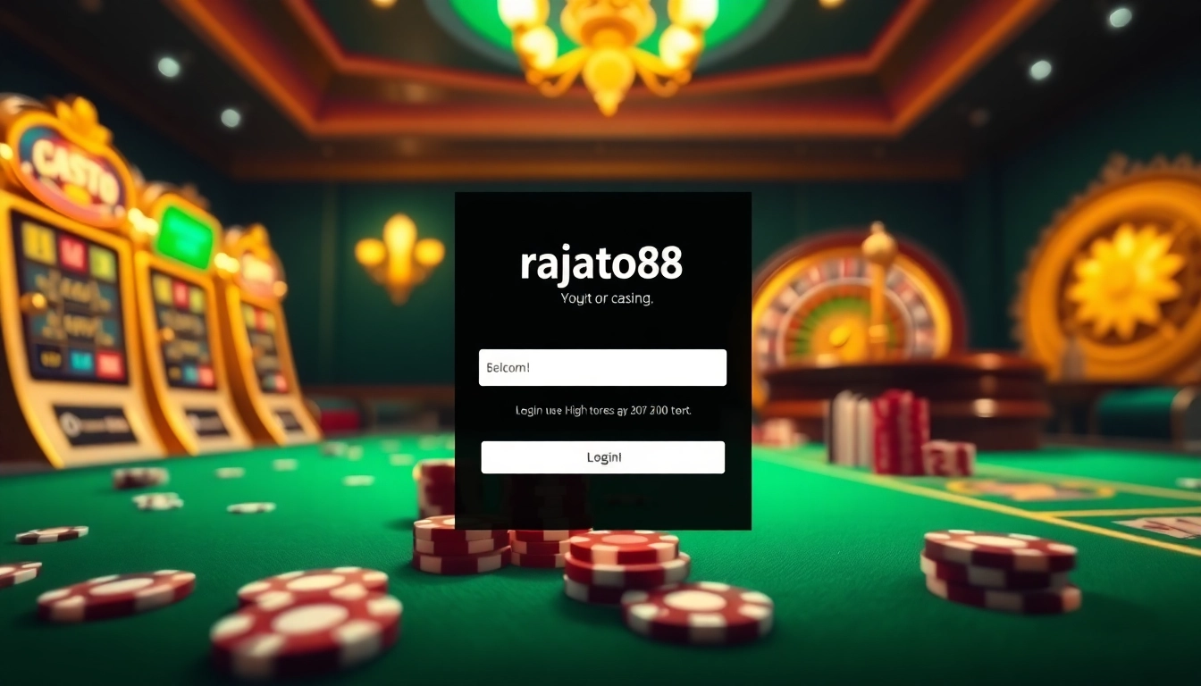 Engage with the login rajatoto88 interface on a luxurious online casino platform.