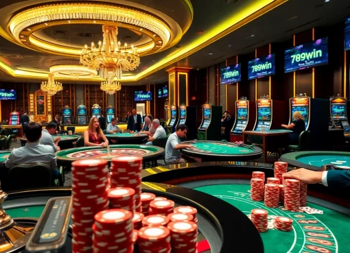 Experience the thrill of 789win with lively casino games and vibrant poker chips.