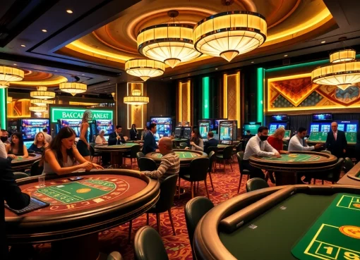 에볼루션 바카라의 활기찬 카지노 환경에서 플레이어와 딜러가 즐겁게 게임을 진행하는 모습