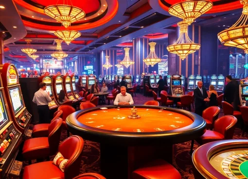 Experience the excitement at 79 king's luxurious casino gaming floor filled with roulette wheels and slot machines.
