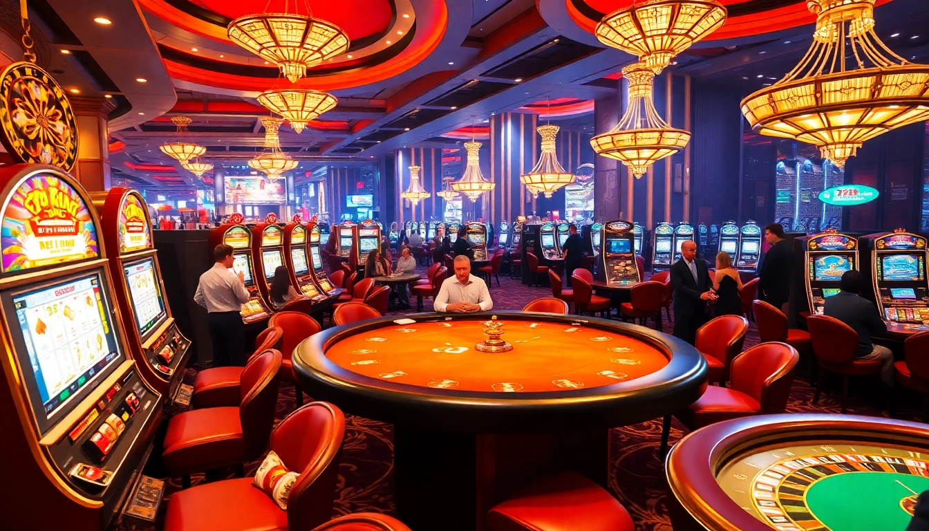Experience the excitement at 79 king's luxurious casino gaming floor filled with roulette wheels and slot machines.